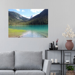 Plakat Jezioro Joffre z malowniczym lasem w tle