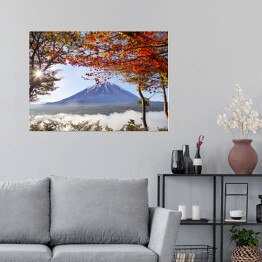 Plakat samoprzylepny Jesienny wodok na Fuji, Japonia