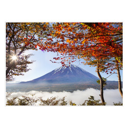 Plakat samoprzylepny Jesienny wodok na Fuji, Japonia