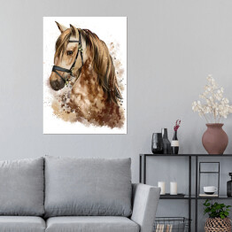 Plakat Koń akwarela