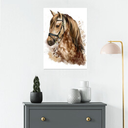 Plakat Koń akwarela