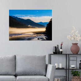 Plakat samoprzylepny Świecące mgły w Nowej Zelandii 