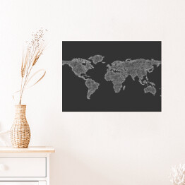 Szkic mapy świata z zakrzywionych linii