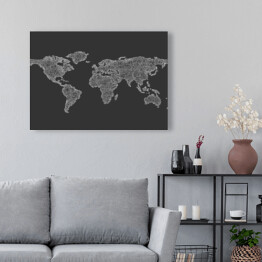 Obraz na płótnie Szkic mapy świata z zakrzywionych linii