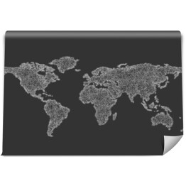 Fototapeta winylowa zmywalna Szkic mapy świata z zakrzywionych linii