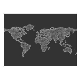 Szkic mapy świata z zakrzywionych linii
