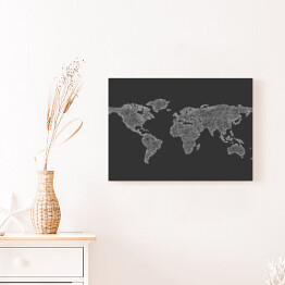 Obraz na płótnie Szkic mapy świata z zakrzywionych linii