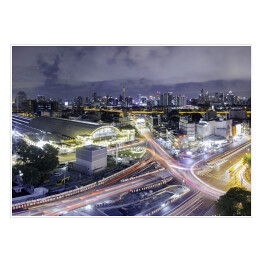 Plakat Bangkok, Tajlandia nocą - pejzaż