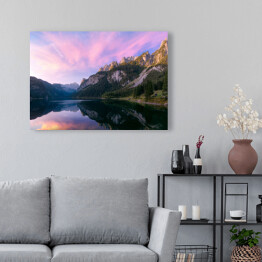 Obraz na płótnie Pastelowy wschód słońca w Alpach