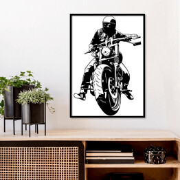 Plakat w ramie Harley Davidson na białym tle