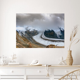 Plakat Alpy Szwajcarskie - śnieżny krajobraz
