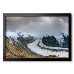 Obraz w ramie Alpy Szwajcarskie - śnieżny krajobraz