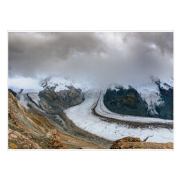 Plakat samoprzylepny Alpy Szwajcarskie - śnieżny krajobraz