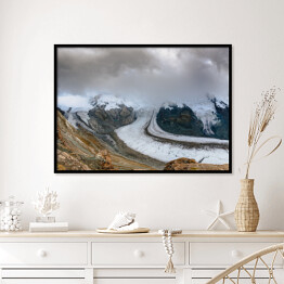 Plakat w ramie Alpy Szwajcarskie - śnieżny krajobraz