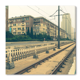 Obraz na płótnie Puste tory kolejowe w Chinach