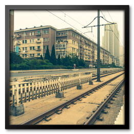 Obraz w ramie Puste tory kolejowe w Chinach