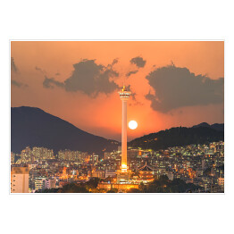 Plakat samoprzylepny Światła miasta Busan, Korea