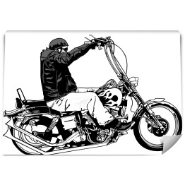 Czarny Harley Davidson na białym tle