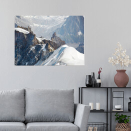 Plakat Mont Blanc pokryte grubą warstwą śniegu, Francja