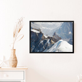 Obraz w ramie Mont Blanc pokryte grubą warstwą śniegu, Francja