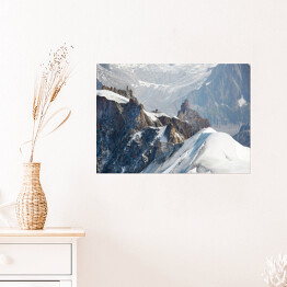 Plakat samoprzylepny Mont Blanc pokryte grubą warstwą śniegu, Francja