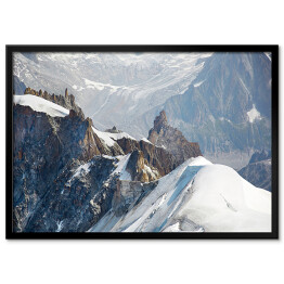 Plakat w ramie Mont Blanc pokryte grubą warstwą śniegu, Francja
