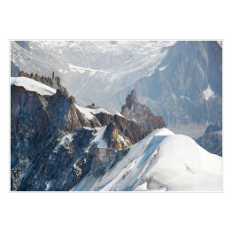 Plakat samoprzylepny Mont Blanc pokryte grubą warstwą śniegu, Francja