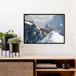 Plakat w ramie Mont Blanc pokryte grubą warstwą śniegu, Francja