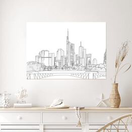 Plakat samoprzylepny Panorama Frankfurtu - szkic