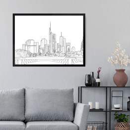 Obraz w ramie Panorama Frankfurtu - szkic