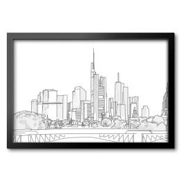 Obraz w ramie Panorama Frankfurtu - szkic