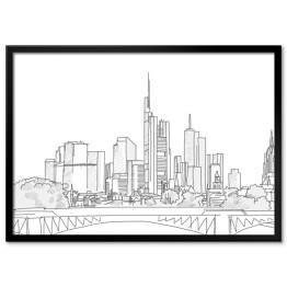 Plakat w ramie Panorama Frankfurtu - szkic