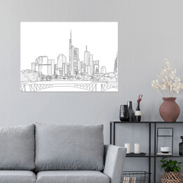 Plakat samoprzylepny Panorama Frankfurtu - szkic