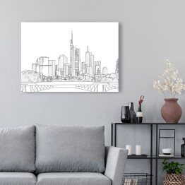 Obraz na płótnie Panorama Frankfurtu - szkic