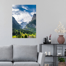 Plakat Widok na dolny lodowiec Grindelwald, Szwajcaria
