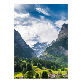 Plakat Widok na dolny lodowiec Grindelwald, Szwajcaria
