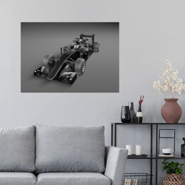 Plakat samoprzylepny Czarny samochód wyścigowy w 3d
