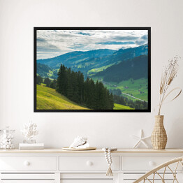 Obraz w ramie Widok na góry i doliny Rinderberg, Szwajcaria