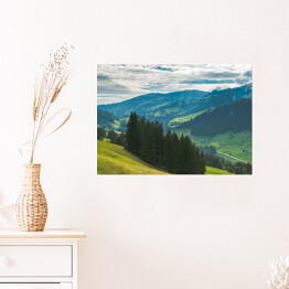 Plakat samoprzylepny Widok na góry i doliny Rinderberg, Szwajcaria