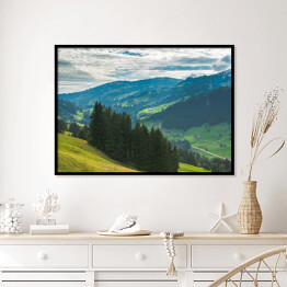 Plakat w ramie Widok na góry i doliny Rinderberg, Szwajcaria