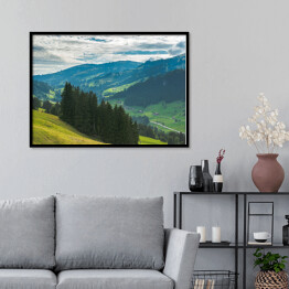 Plakat w ramie Widok na góry i doliny Rinderberg, Szwajcaria