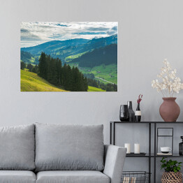 Plakat samoprzylepny Widok na góry i doliny Rinderberg, Szwajcaria