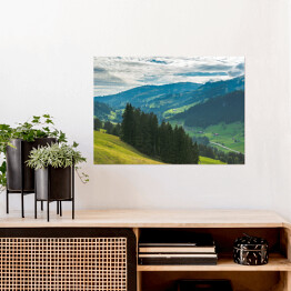 Plakat Widok na góry i doliny Rinderberg, Szwajcaria