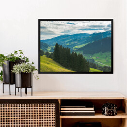 Obraz w ramie Widok na góry i doliny Rinderberg, Szwajcaria