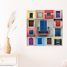Plakat samoprzylepny Kolorowe okna z Caorle
