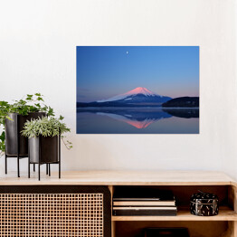 Plakat samoprzylepny Czerwony wulkan Fuji w Japonii