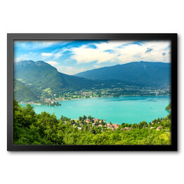 Obraz w ramie Widok na jezioro Annecy, Francja