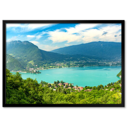 Plakat w ramie Widok na jezioro Annecy, Francja