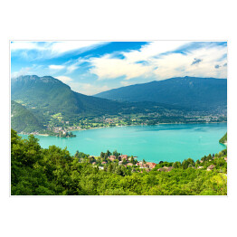 Plakat samoprzylepny Widok na jezioro Annecy, Francja