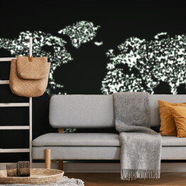 Fototapeta samoprzylepna Mapa świata ze świecących cząstek